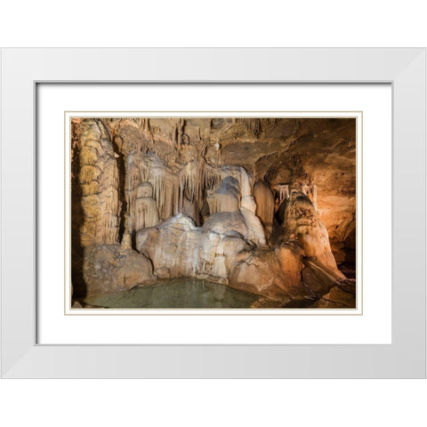 Formations in the Cave Without a Name-located near Boerne in Kendall County-Texas White Modern Wood Framed Art Print with Double Matting by Texas Picture Archive