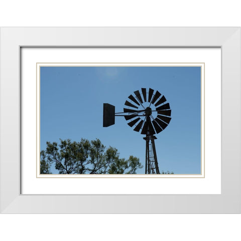 Old Windmill near Batesville-Texas White Modern Wood Framed Art Print with Double Matting by Cheung, Lance