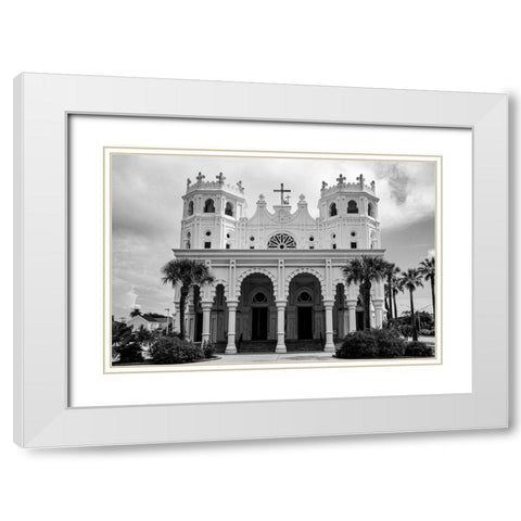 St. Mary Cathedral Basilica Galveston-Texas White Modern Wood Framed Art Print with Double Matting by Texas Picture Archive