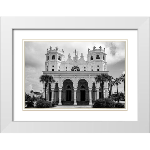 St. Mary Cathedral Basilica Galveston-Texas White Modern Wood Framed Art Print with Double Matting by Texas Picture Archive