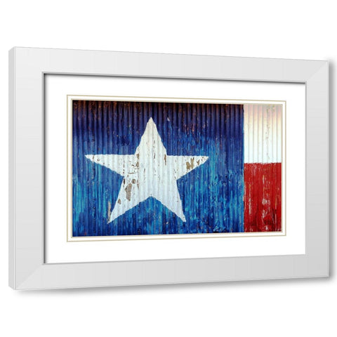 Texas State Flag painted on a barn White Modern Wood Framed Art Print with Double Matting by Texas Picture Archive