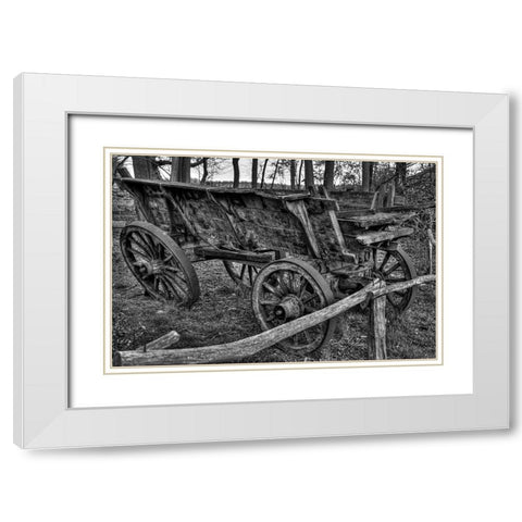 Antique Cart White Modern Wood Framed Art Print with Double Matting by Vintage Photo Archive