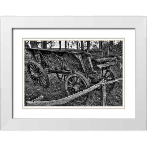 Antique Cart White Modern Wood Framed Art Print with Double Matting by Vintage Photo Archive