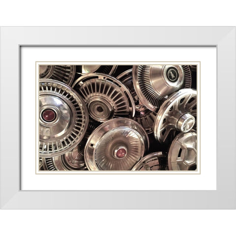 The Wheels of Time White Modern Wood Framed Art Print with Double Matting by Vintage Photo Archive