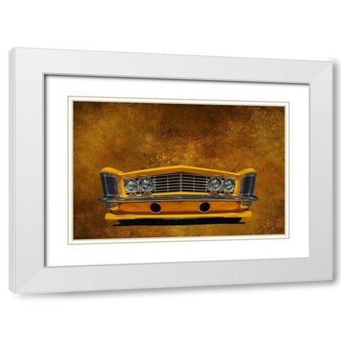 Unmellow Yellow White Modern Wood Framed Art Print with Double Matting by Vintage Photo Archive