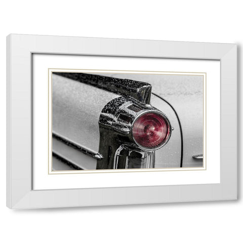 Vintage Tail Light White Modern Wood Framed Art Print with Double Matting by Vintage Photo Archive