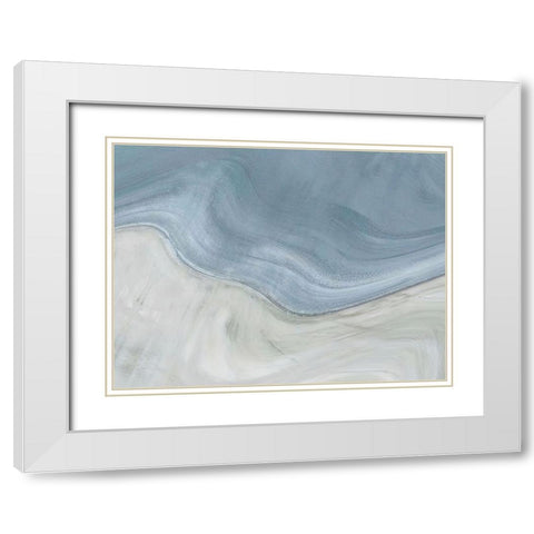 Sand and Sea White Modern Wood Framed Art Print with Double Matting by Alpenglow Workshop