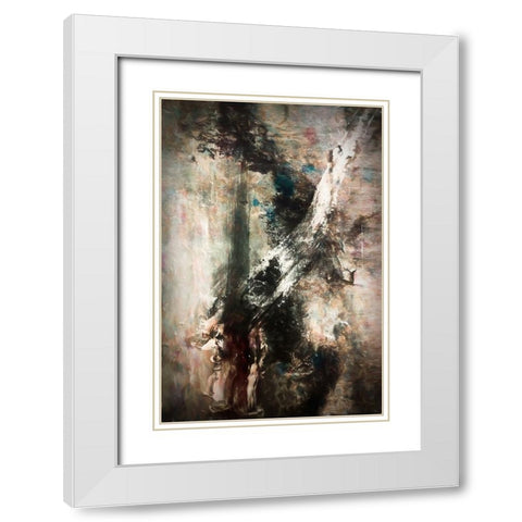 Shadow Figures White Modern Wood Framed Art Print with Double Matting by Alpenglow Workshop