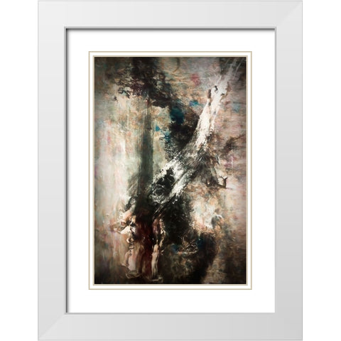 Shadow Figures White Modern Wood Framed Art Print with Double Matting by Alpenglow Workshop