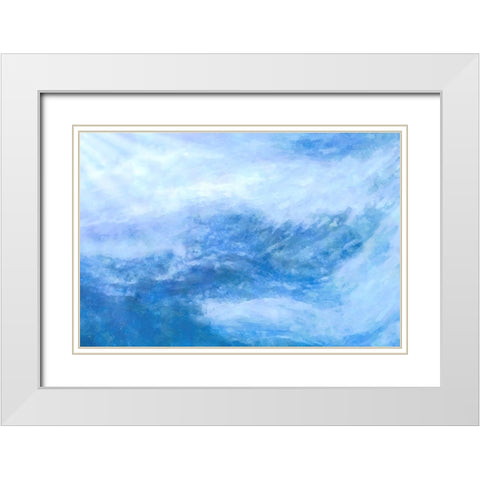 Storm Tossed Waves White Modern Wood Framed Art Print with Double Matting by Alpenglow Workshop