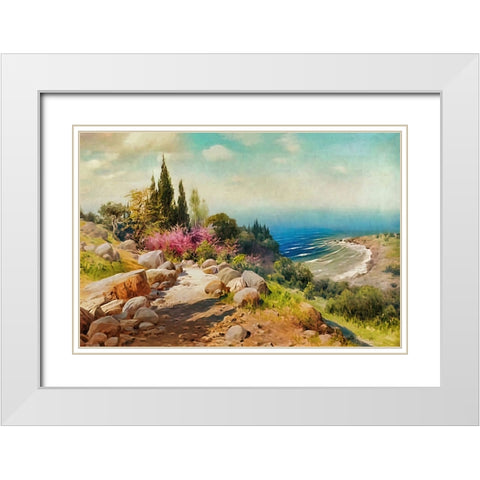 A Walk to the Seashore White Modern Wood Framed Art Print with Double Matting by Alpenglow Workshop