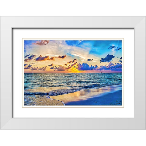 Azure Sunset White Modern Wood Framed Art Print with Double Matting by Alpenglow Workshop