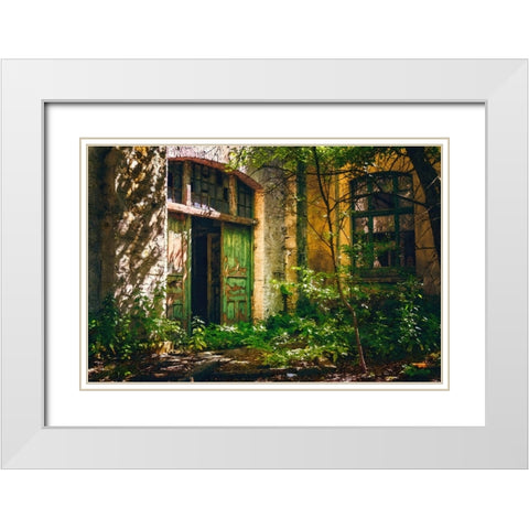 Forgotten Entrance White Modern Wood Framed Art Print with Double Matting by Alpenglow Workshop
