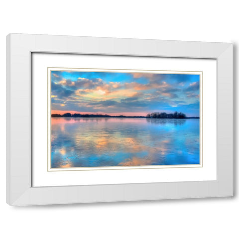 Pastel Clouds at Sunset White Modern Wood Framed Art Print with Double Matting by Alpenglow Workshop