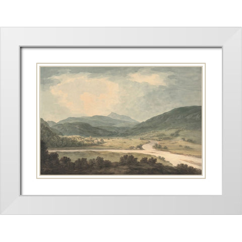 River Lands White Modern Wood Framed Art Print with Double Matting by Alpenglow Workshop