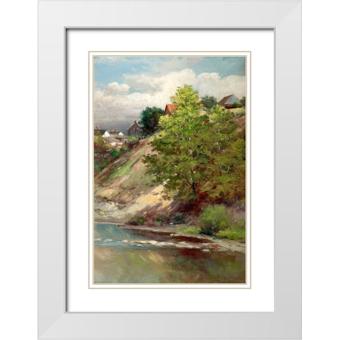 Riverbank White Modern Wood Framed Art Print with Double Matting by Alpenglow Workshop
