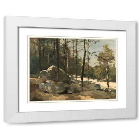 Rocky Path White Modern Wood Framed Art Print with Double Matting by Alpenglow Workshop