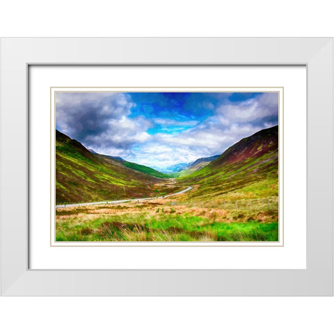 Scottish Highlands White Modern Wood Framed Art Print with Double Matting by Alpenglow Workshop