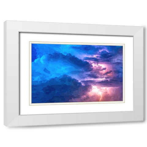 Thunderstorm at Night White Modern Wood Framed Art Print with Double Matting by Alpenglow Workshop