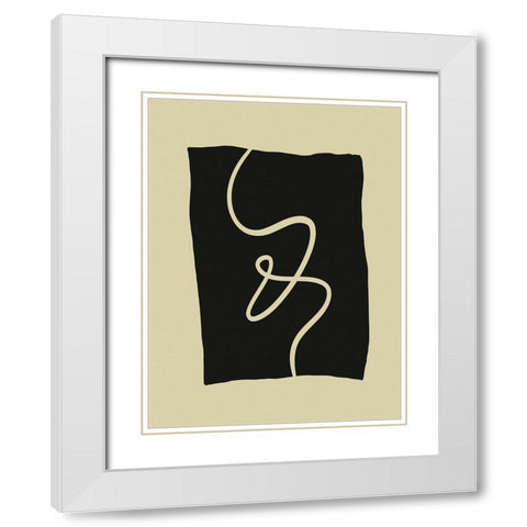 Beige Lines I White Modern Wood Framed Art Print with Double Matting by Alpenglow Workshop