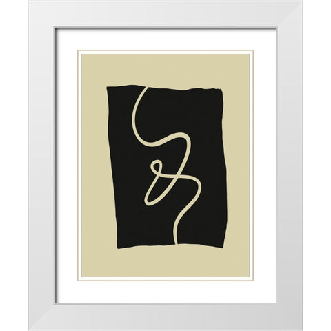 Beige Lines I White Modern Wood Framed Art Print with Double Matting by Alpenglow Workshop