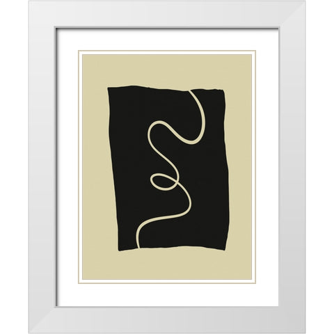 Beige Lines II White Modern Wood Framed Art Print with Double Matting by Alpenglow Workshop