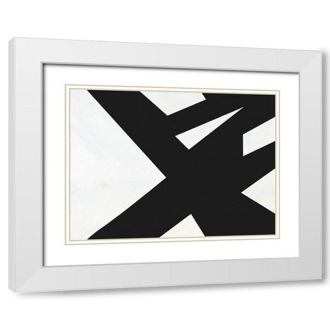 Black White Slash White Modern Wood Framed Art Print with Double Matting by Alpenglow Workshop