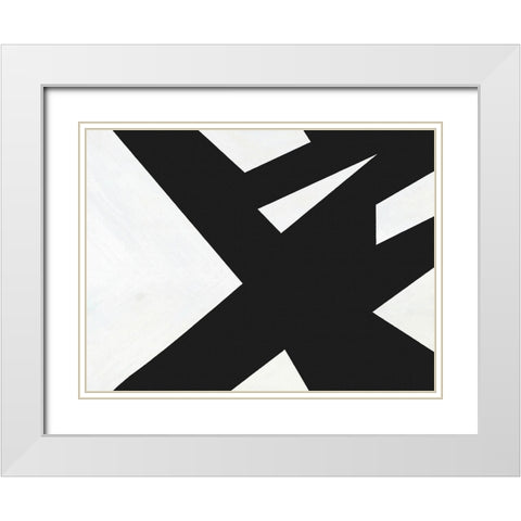 Black White Slash White Modern Wood Framed Art Print with Double Matting by Alpenglow Workshop