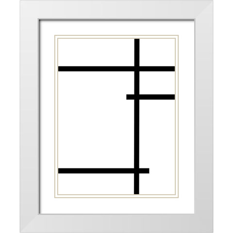 Criss Cross White Modern Wood Framed Art Print with Double Matting by Alpenglow Workshop