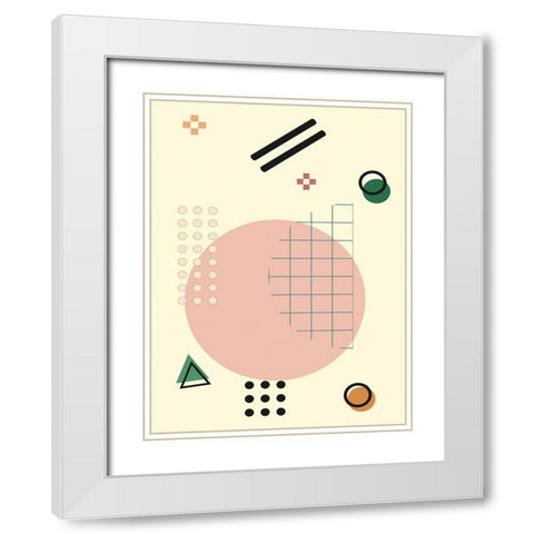 Geometric Arrangment I White Modern Wood Framed Art Print with Double Matting by Alpenglow Workshop