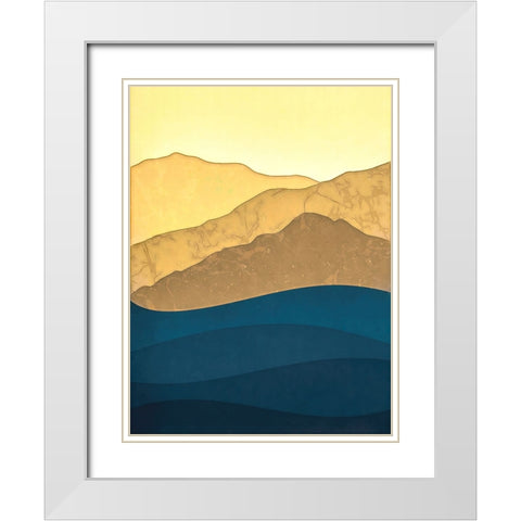 Golden Hills and Shadowed Forests I White Modern Wood Framed Art Print with Double Matting by Alpenglow Workshop