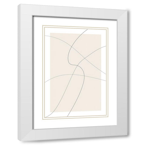 Lines at Play I White Modern Wood Framed Art Print with Double Matting by Alpenglow Workshop