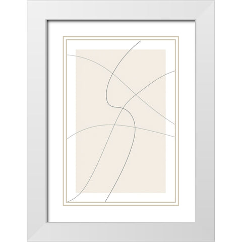 Lines at Play I White Modern Wood Framed Art Print with Double Matting by Alpenglow Workshop
