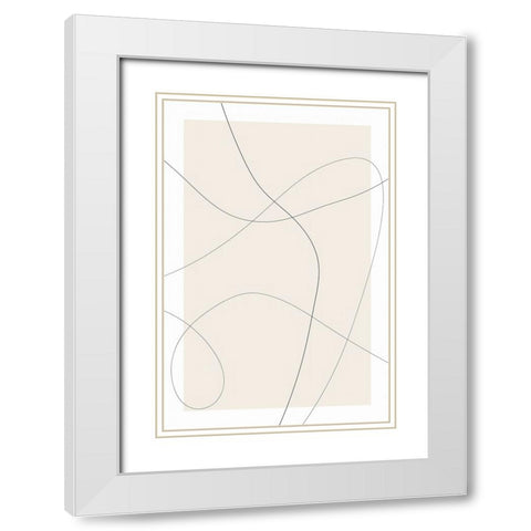 Lines at Play II White Modern Wood Framed Art Print with Double Matting by Alpenglow Workshop