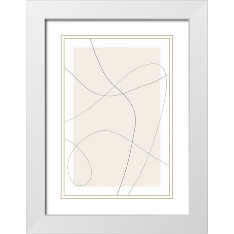 Lines at Play II White Modern Wood Framed Art Print with Double Matting by Alpenglow Workshop