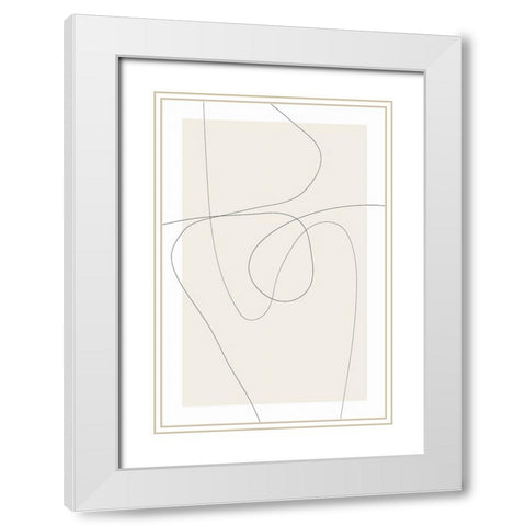 Lines at Play IV White Modern Wood Framed Art Print with Double Matting by Alpenglow Workshop