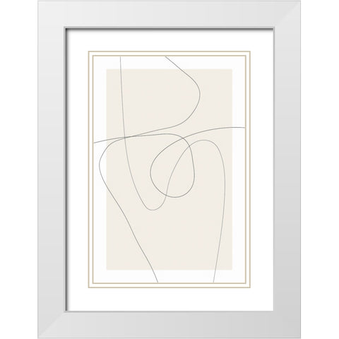 Lines at Play IV White Modern Wood Framed Art Print with Double Matting by Alpenglow Workshop