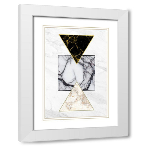 Marble Shapes White Modern Wood Framed Art Print with Double Matting by Alpenglow Workshop