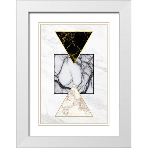 Marble Shapes White Modern Wood Framed Art Print with Double Matting by Alpenglow Workshop