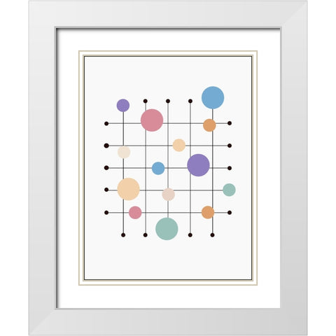 Off the Grid Circles White Modern Wood Framed Art Print with Double Matting by Alpenglow Workshop