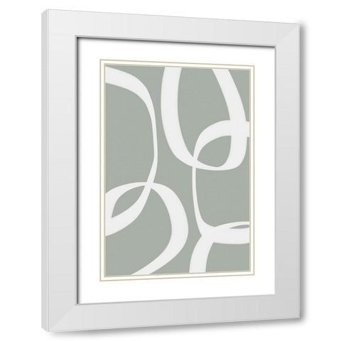 Paper Chain Gray White Modern Wood Framed Art Print with Double Matting by Alpenglow Workshop