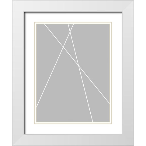 Pickup Sticks I White Modern Wood Framed Art Print with Double Matting by Alpenglow Workshop