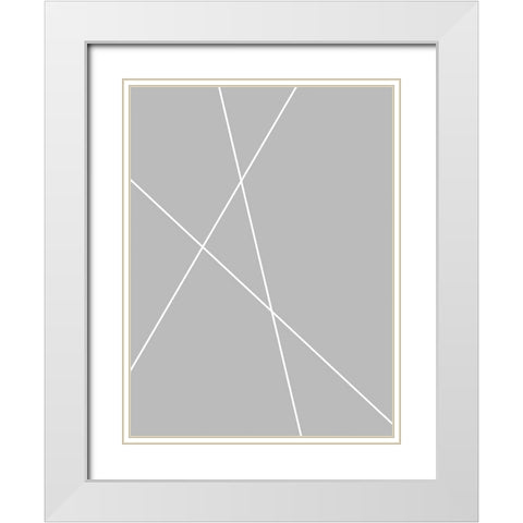 Pickup Sticks II White Modern Wood Framed Art Print with Double Matting by Alpenglow Workshop