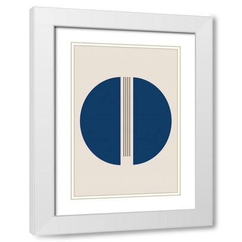 Semicircles and Lines White Modern Wood Framed Art Print with Double Matting by Alpenglow Workshop