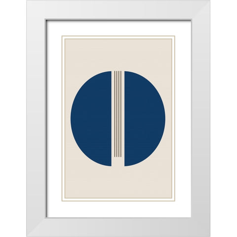 Semicircles and Lines White Modern Wood Framed Art Print with Double Matting by Alpenglow Workshop