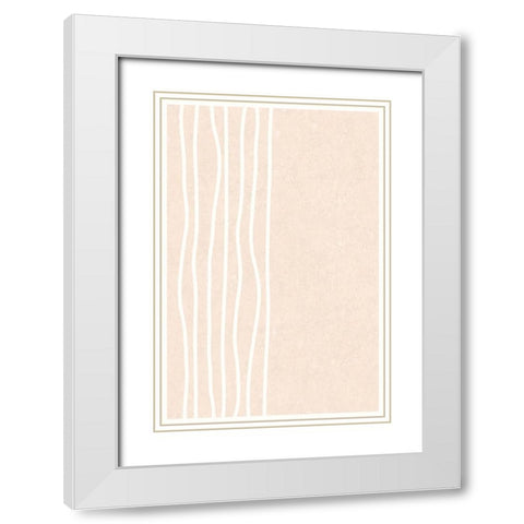Stripes to the Left White Modern Wood Framed Art Print with Double Matting by Alpenglow Workshop