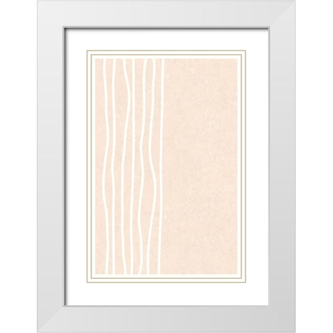 Stripes to the Left White Modern Wood Framed Art Print with Double Matting by Alpenglow Workshop