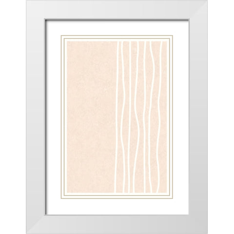Stripes to the Right White Modern Wood Framed Art Print with Double Matting by Alpenglow Workshop