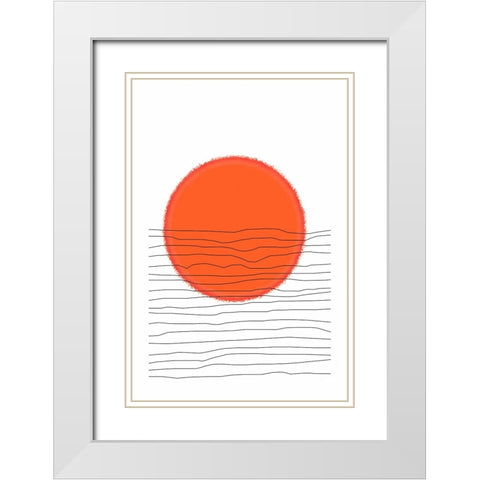 Sun on the Horizon White Modern Wood Framed Art Print with Double Matting by Alpenglow Workshop
