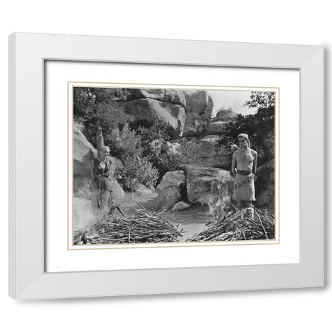 Abby Dalton, Brad Jackson, The Saga of the Viking Women, 1958 White Modern Wood Framed Art Print with Double Matting by Vintage Hollywood Archive